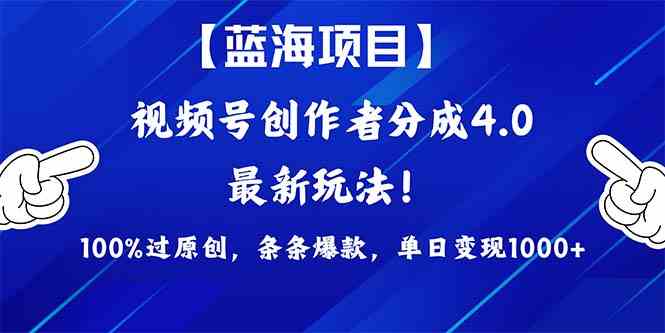 （9777期）2024蓝海项目视频号，最新方法， 100%过原创，条条爆款，单日变现1K+，…-89网创