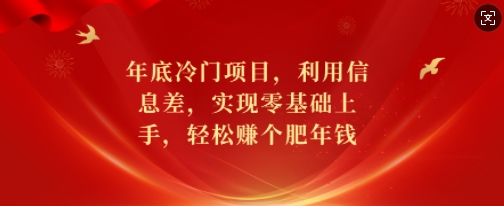 年底冷门项目，利用信息差，实现零基础上手，轻松赚个肥年钱【揭秘】-89网创