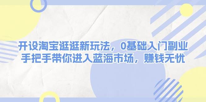 开设淘宝逛逛新玩法，0基础入门副业，手把手带你进入蓝海市场，赚钱无忧-89网创