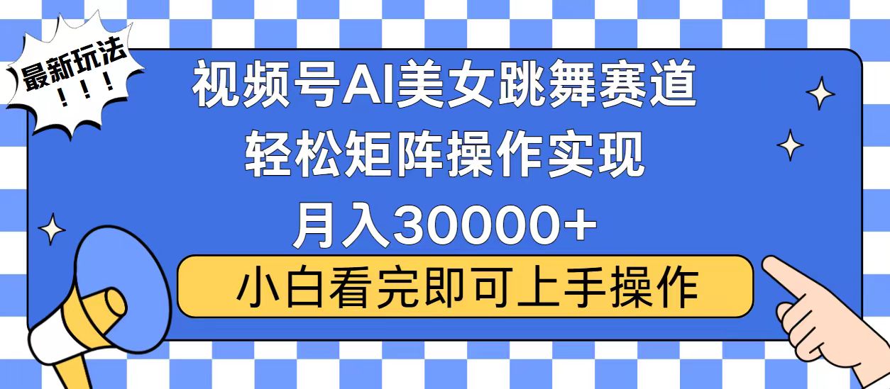 视频号蓝海赛道玩法，当天起号，拉爆流量收益，小白也能轻松月入30000+-89网创