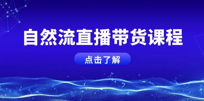 自然流直播带货课程，结合微付费起号，打造运营主播，提升个人能力-89网创