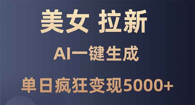 美女暴力拉新，通过AI一键生成，单日疯狂变现5000+，纯小白一学就会！-89网创