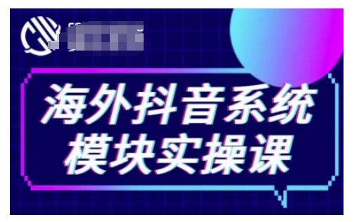 海外抖音Tiktok系统模块实操课，TK短视频带货，TK直播带货，TK小店端实操等-89网创
