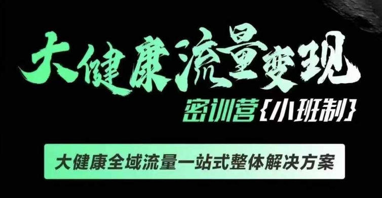 千万级大健康变现课线下课，大健康全域流量一站式整体解决方案-89网创