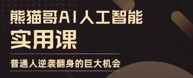 AI人工智能实用课，实在实用实战，普通人逆袭翻身的巨大机会-89网创