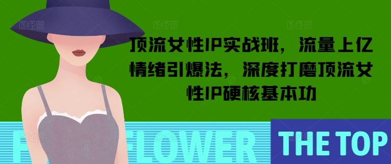 顶流女性IP实战班，流量上亿情绪引爆法，深度打磨顶流女性IP硬核基本功-89网创