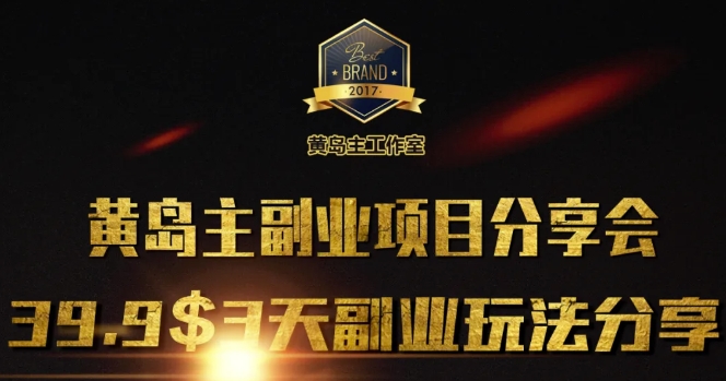 黄岛主副业分享会1期：3天3个副业玩法，速度上车-89网创
