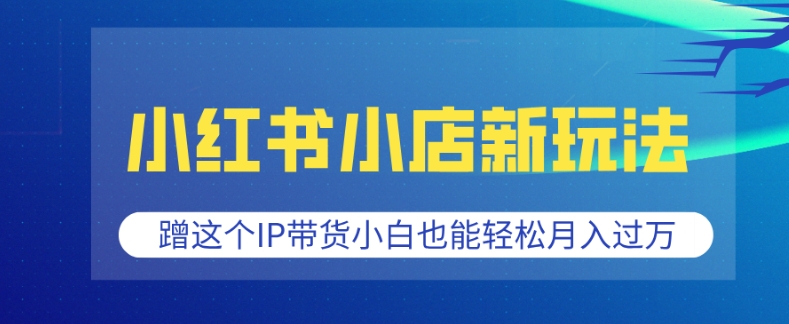小红书小店新玩法，蹭这个IP带货，小白也能轻松月入过W【揭秘】-89网创