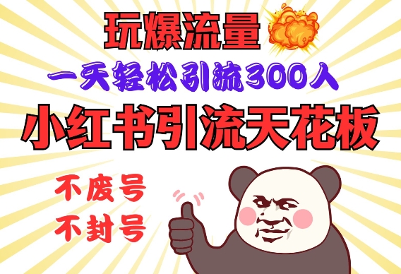 小红书引流天花板，玩爆流量，一天轻松引流300人，安全操作-89网创