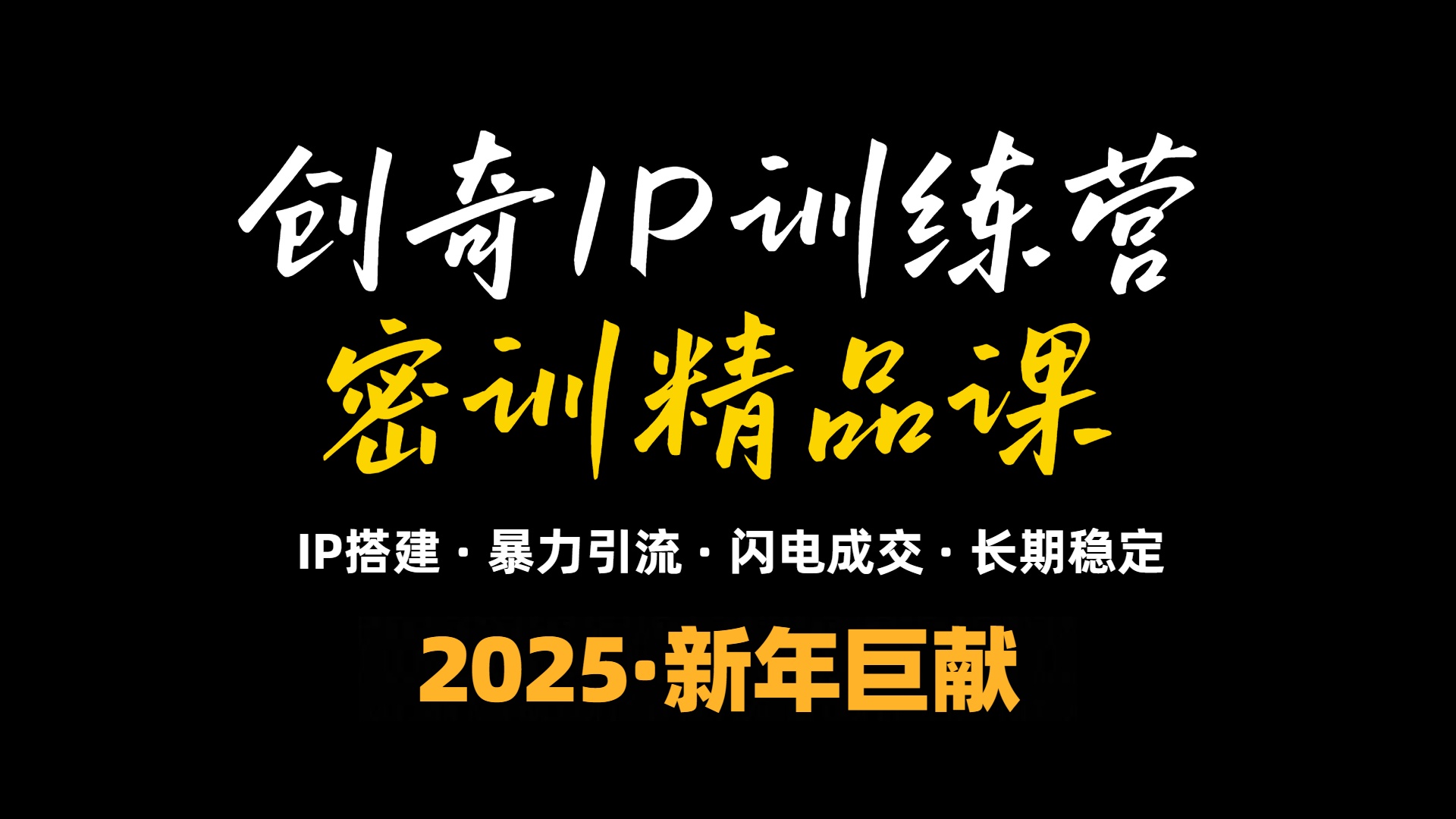 2025年“知识付费IP训练营”小白避坑年赚百万，暴力引流，闪电成交-89网创