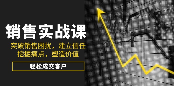 销售实战课，突破销售困扰，建立信任，挖掘痛点，塑造价值，轻松成交客户-89网创