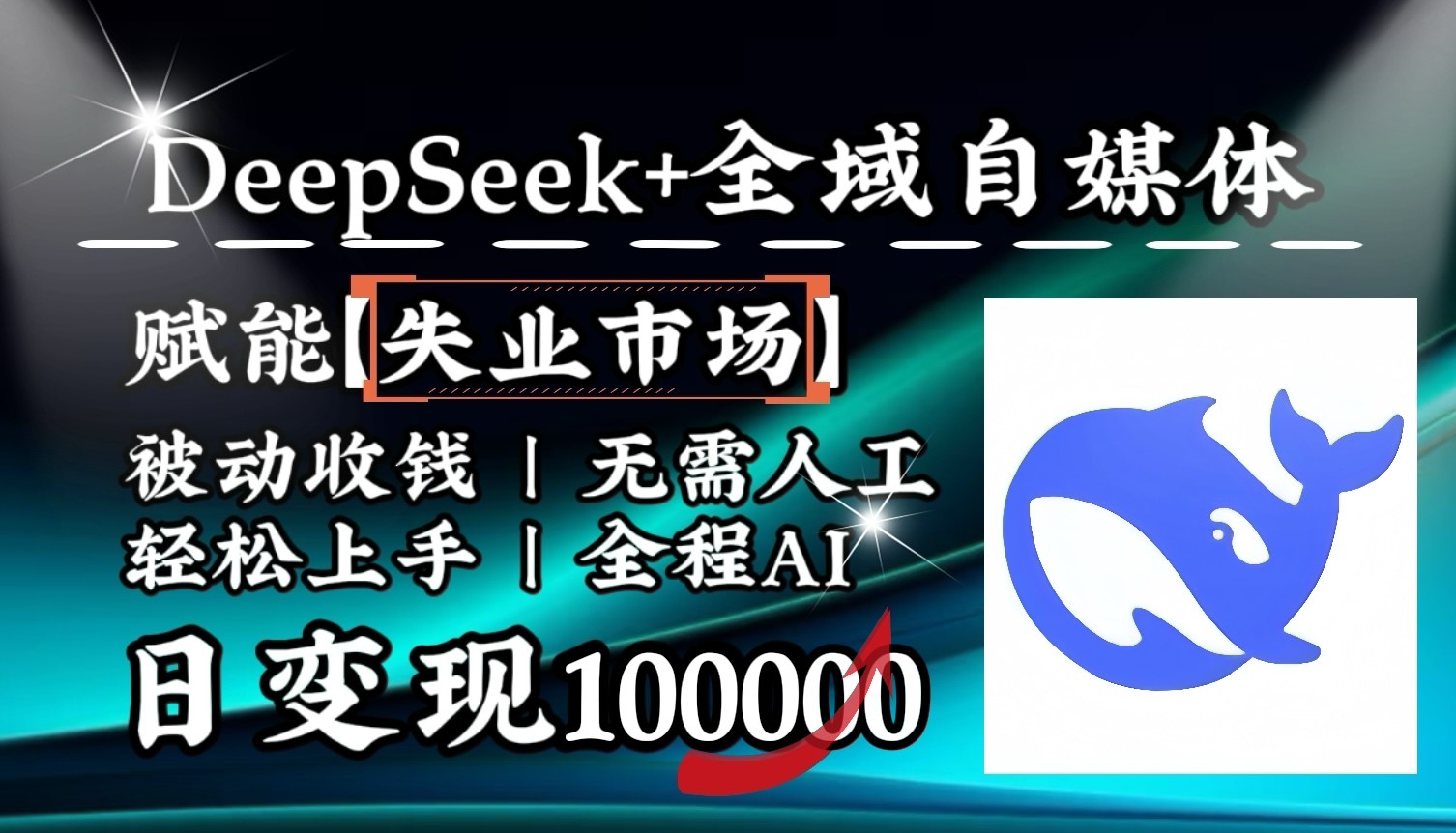 降维打击，DeepSeek+失业市场，全自动操作，结合人人刚需，单月利润轻松破100000＋-89网创