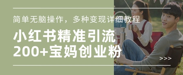 小红书混剪日引200+宝妈创业粉，简单无脑操作，多种变现详细教程-89网创