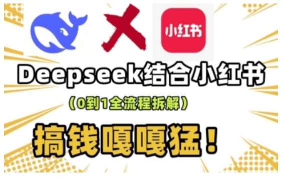 deepseek+小红书打造流量生产线实操课，0到1全流程拆解，搞钱嘎嘎猛-89网创