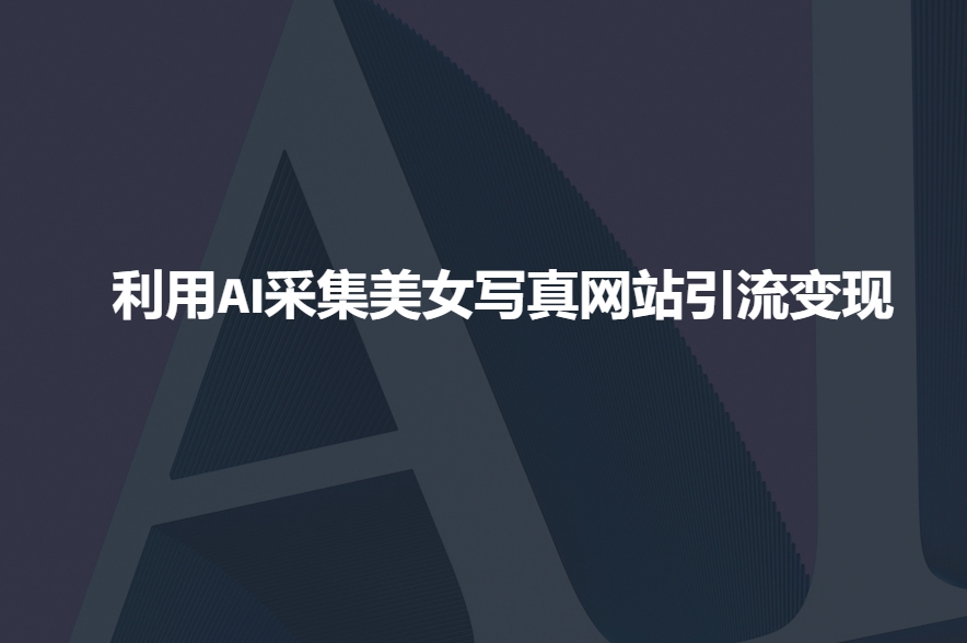 利用AI采集美女写真网站引流变现，引流嘎嘎的-89网创
