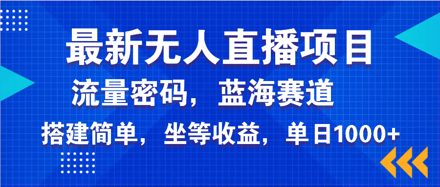 最新无人直播项目—美女电影游戏，轻松日入3000+，蓝海赛道流量密码，…-89网创