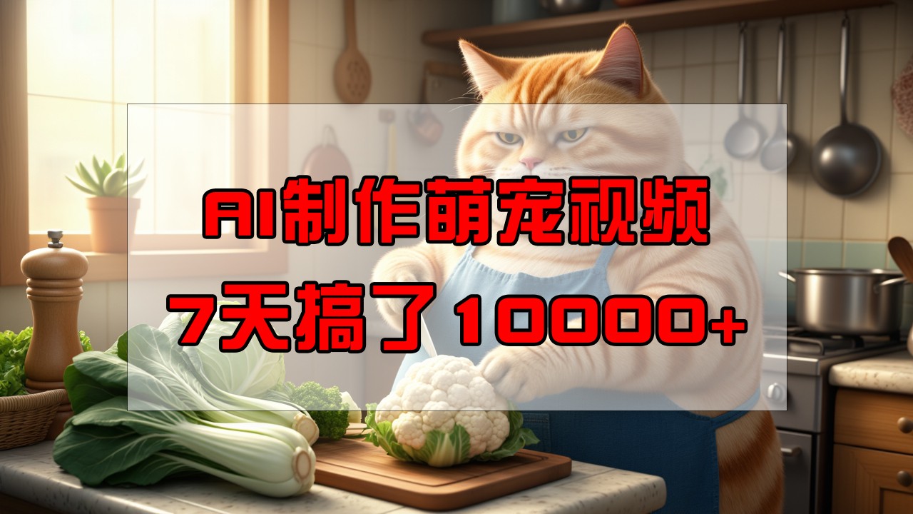 靠AI制作萌宠视频，7天搞了1万+，操作简单门槛低，有手机就行-89网创