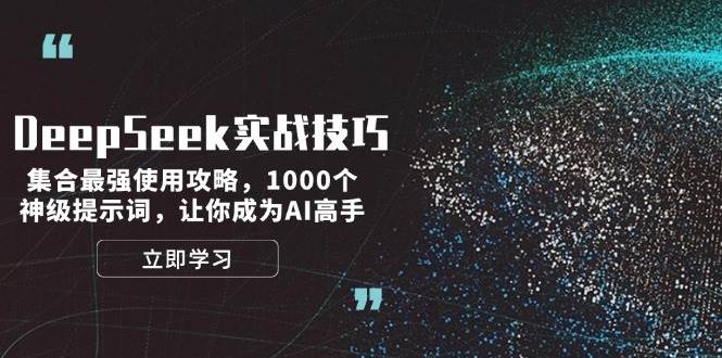 DeepSeek实战技巧：集合最强使用攻略，1000个神级提示词，让你成为AI高手-89网创