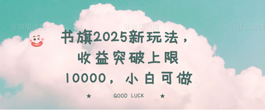 书旗2025新玩法，收益突破上限10000，小白可做-89网创