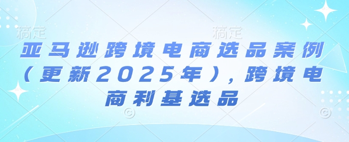 亚马逊跨境电商选品案例(更新2025年3月)，跨境电商利基选品-89网创