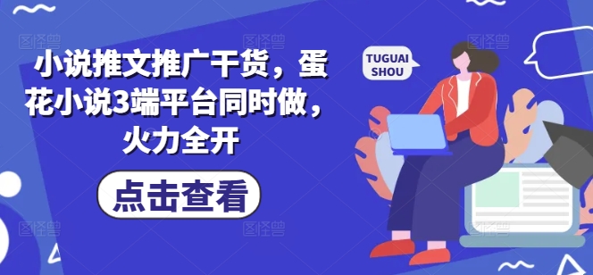 小说推文推广干货，蛋花小说3端平台同时做，火力全开-89网创