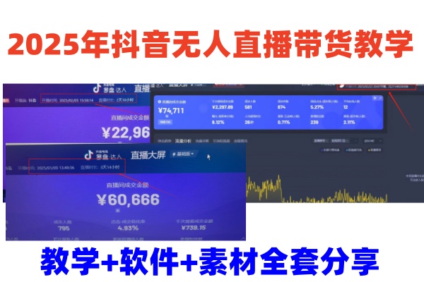 2025年抖音无人直播带货教学，从0到1全程干货快速撸金-89网创