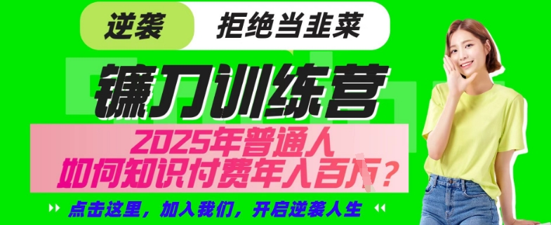 【网创项目终点站-镰刀训练营超级IP合伙人】25年普通人如何通过“知识付费”年入百个-仅此一版【揭秘】-89网创