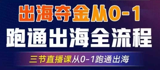 2025出海夺金从0-1跑通出海全流程，三节直播课从0-1跑通出海，教你用AI跑通全流程-89网创