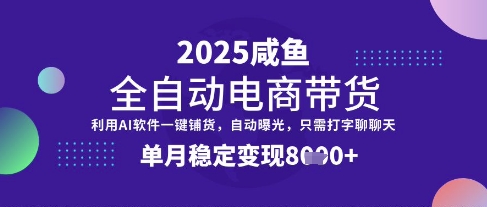 全网首发【闲鱼全自动电商带货】三年磨一剑，一朝露锋芒，单月稳定变现8k+【揭秘】-89网创