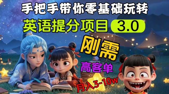 英语提分项目3.0，私域高客单价，刚需，月入3-10个-89网创