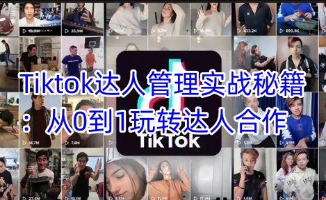 Tiktok达人管理实战秘籍：从0到1玩转达人合作-89网创