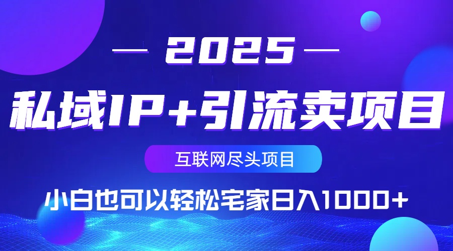 私域IP+引流卖项目，小白也可以做到轻松宅家日入1000+-89网创