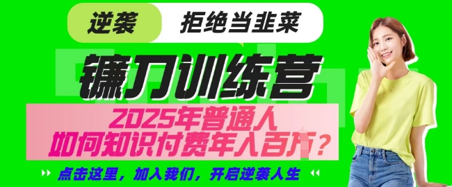 【网创项目终点站-镰刀训练营超级IP合伙人】25年普通人如何通过知识付费实现逆袭【揭秘】-89网创