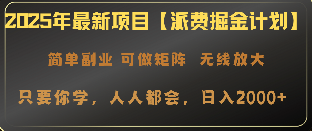 2025年最新项目【派费掘金计划】操作简单，日入2000+-89网创