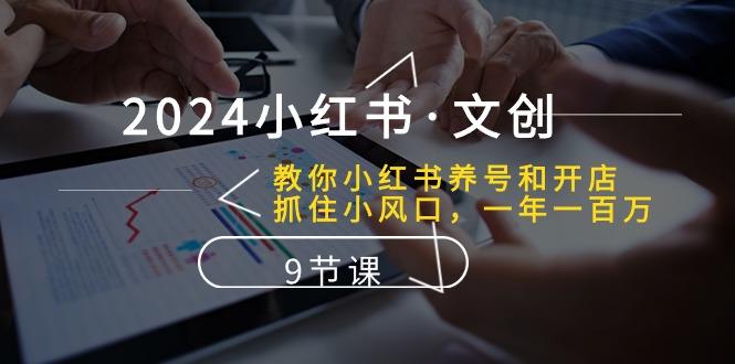 2024小红书·文创：教你小红书养号和开店、抓住小风口 一年一百万 (9节课-89网创