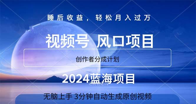 2024蓝海项目，3分钟自动生成视频，月入过万-89网创