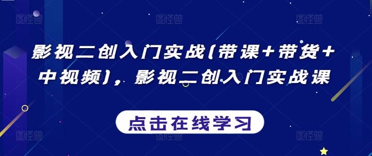 影视二创入门实战(带课+带货+中视频)，影视二创入门实战课-89网创