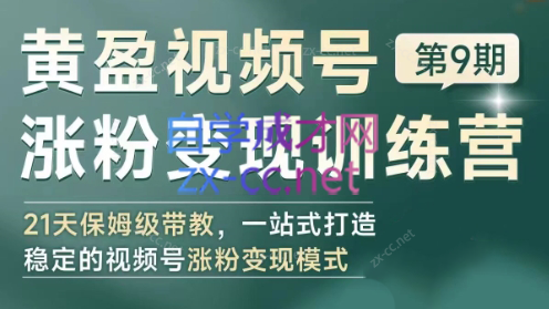 黄盈·视频号涨粉变现训练营-89网创