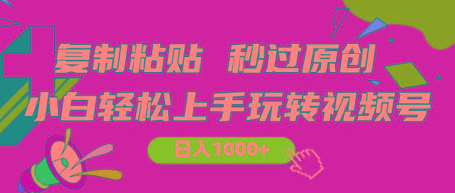 视频号新玩法 小白可上手 日入1000+-89网创