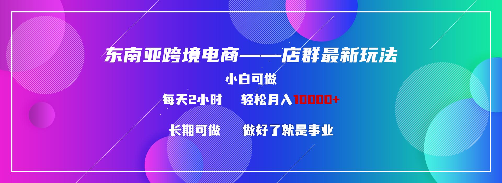 东南亚跨境电商店群新玩法2—小白每天两小时 轻松10000+-89网创