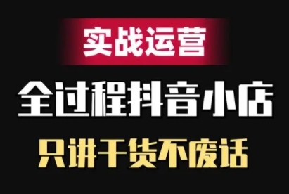 抖音小店精细化实战运营，只讲干货不废话-89网创