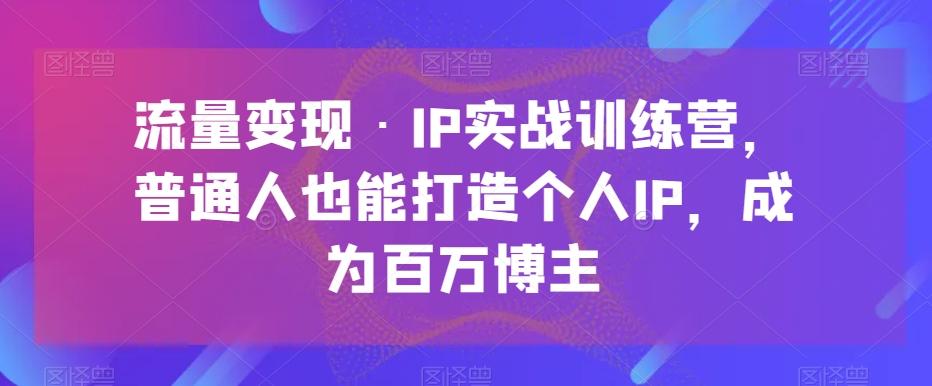 流量变现·IP实战训练营，普通人也能打造个人IP，成为百万博主-89网创