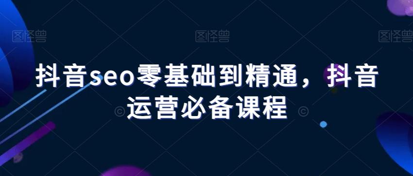 抖音seo零基础到精通，抖音运营必备课程-89网创