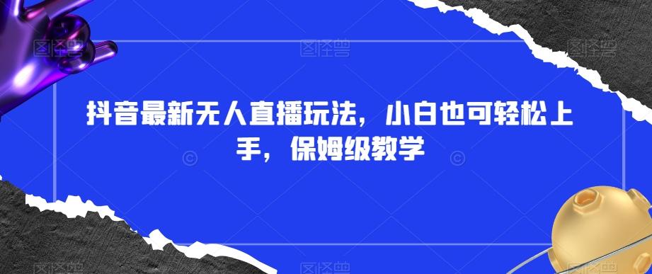 抖音最新无人直播玩法，小白也可轻松上手，保姆级教学，附所有素材+插件【揭秘】-89网创