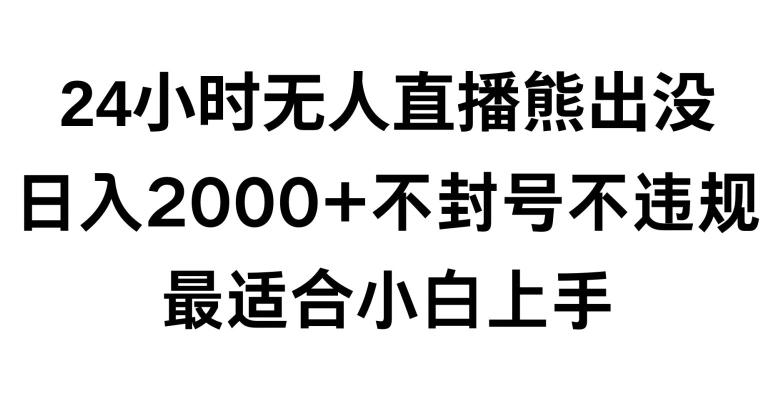 快手24小时无人直播熊出没，不封直播间，不违规，日入2000+，最适合小白上手，保姆式教学【揭秘】-89网创