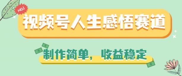视频号人生感悟赛道，制作简单，收益稳定【揭秘】-89网创