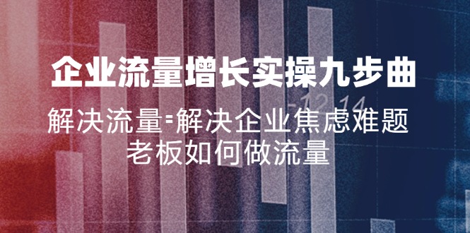 企业流量增长实战九步曲，解决流量=解决企业焦虑难题，老板如何做流量-89网创