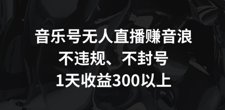 音乐号无人直播赚音浪，不违规、不封号，1天收益300+【揭秘】-89网创
