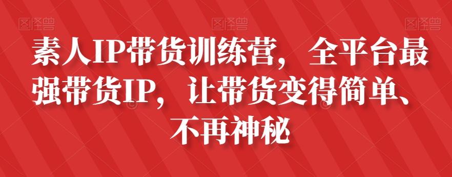 素人IP带货训练营，全平台最强带货IP，让带货变得简单、不再神秘-89网创