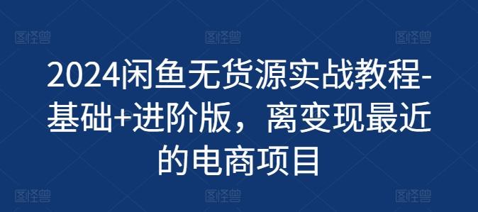 2024闲鱼无货源实战教程-基础+进阶版，离变现最近的电商项目-89网创